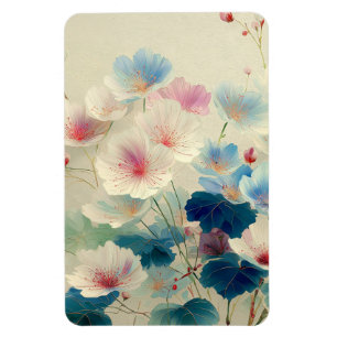 Ímã Flores em Flor - Arte Botânica em Pastel Suave #1