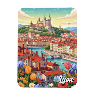 Ímã Flores em Lyon França Basílica Viagem
