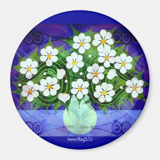 Imã Flores Em Vaso Verde No Magneto Da Meia-Noite