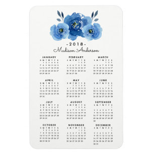 Ímã Flores Indigo   Magnet Calendário Personalizado 2