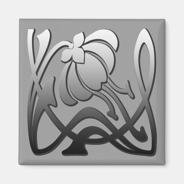 Imã Flores Legal, Flores Bonitas, Girly Retro Floral (Frente)