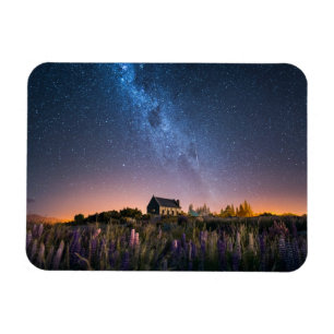 Ímã Flores Lupines Blooming Lake Tekapo Nova Zelândi