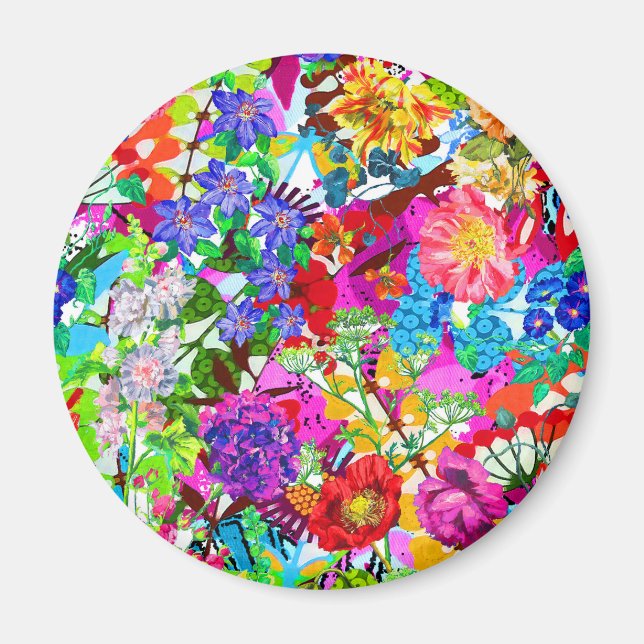Imã Flores mágicas coloridas fofas (Frente)