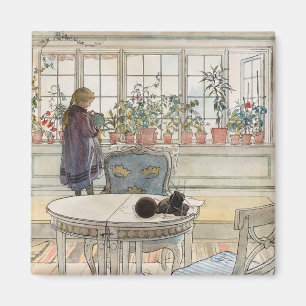 Imã Flores na janela, 1895, por Carl Larsson