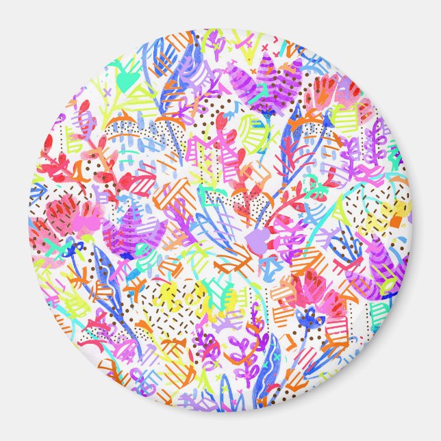 Imã Flores pastéis abstratas (Frente)
