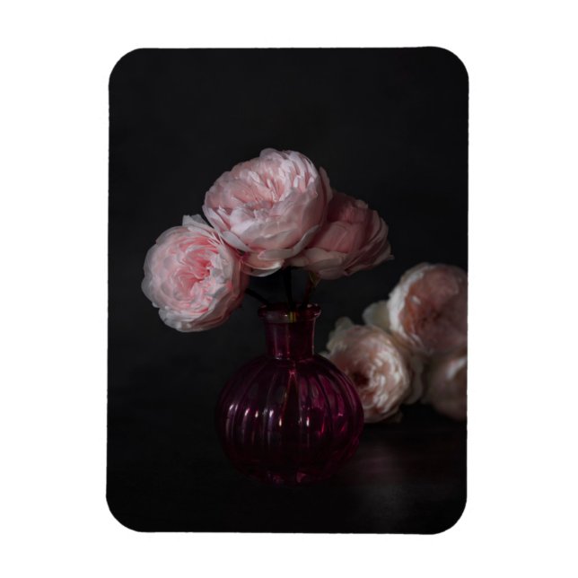 Ímã Flores | Peões cor-de-rosa pálidos em Vase (Vertical)