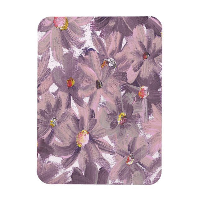 Ímã Flores Pintadas Rosa Qualquer Cor (Vertical)