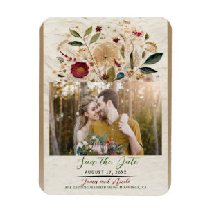 Ímã Flores Prensadas Jardim Caprichoso Casamento Boêmi