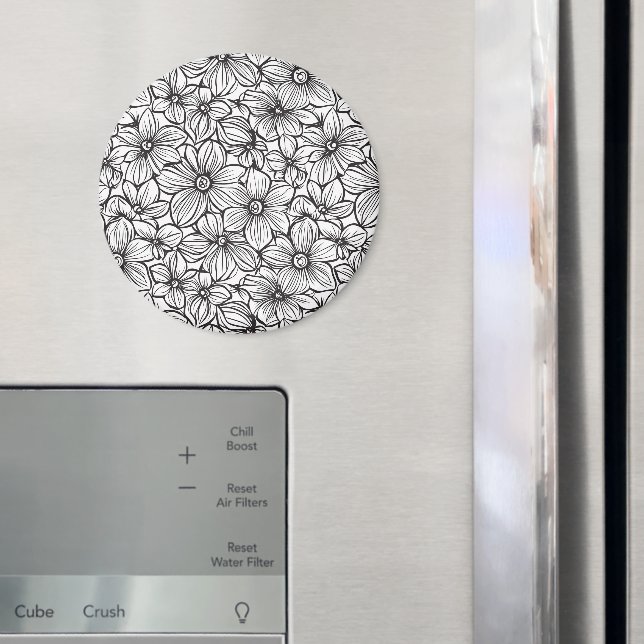 Imã Flores Preto Branco (In Situ (Fridge))