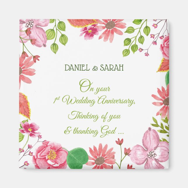 Imã Flores Religiosas do Aniversário do Casamento de 1 (Frente)