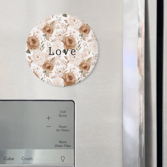 Imã Flores Rosa Bege Marrom Cacau (In Situ (Fridge))