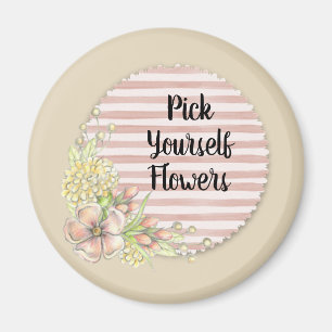 Imã Flores Rosa bonito com faixas