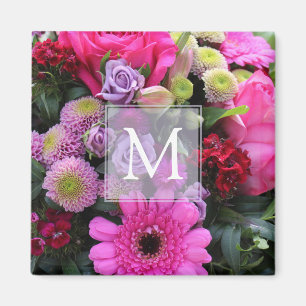 Imã Flores Rosa e Violeta Personalizadas