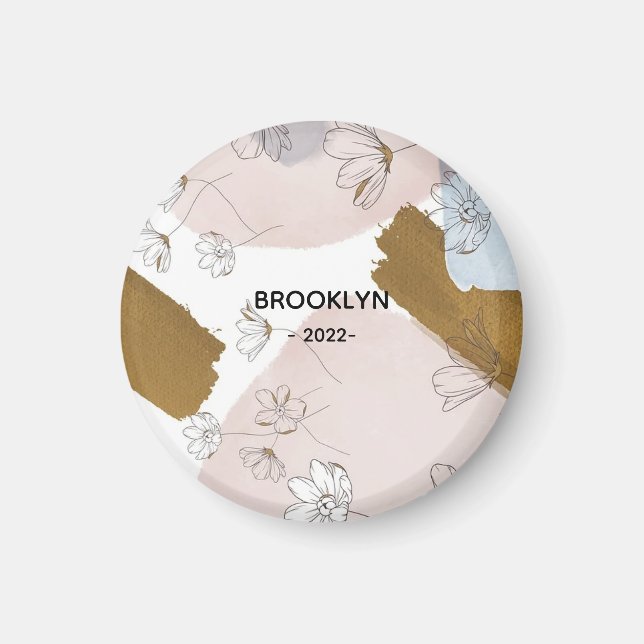 Imã Flores Rosa Modernas (Frente)