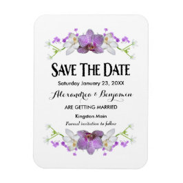 Ímã Flores Roxas Botânicas Aquarela Salvar A Data