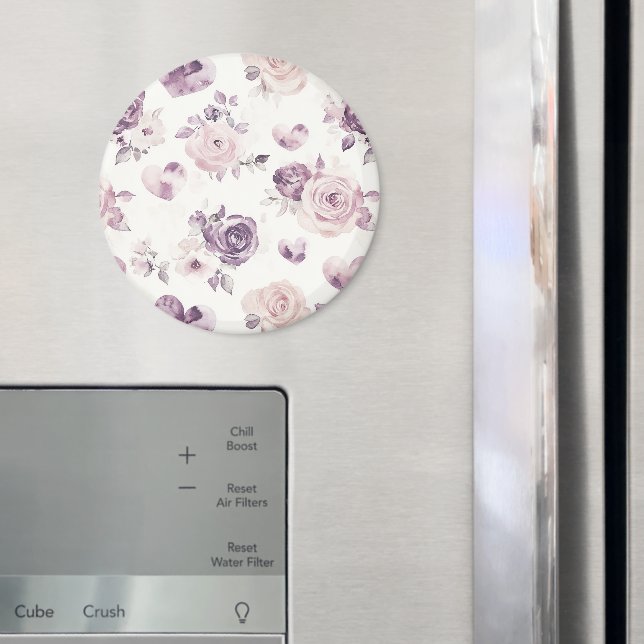 Imã Flores Roxas Rosa & Corações   (In Situ (Fridge))