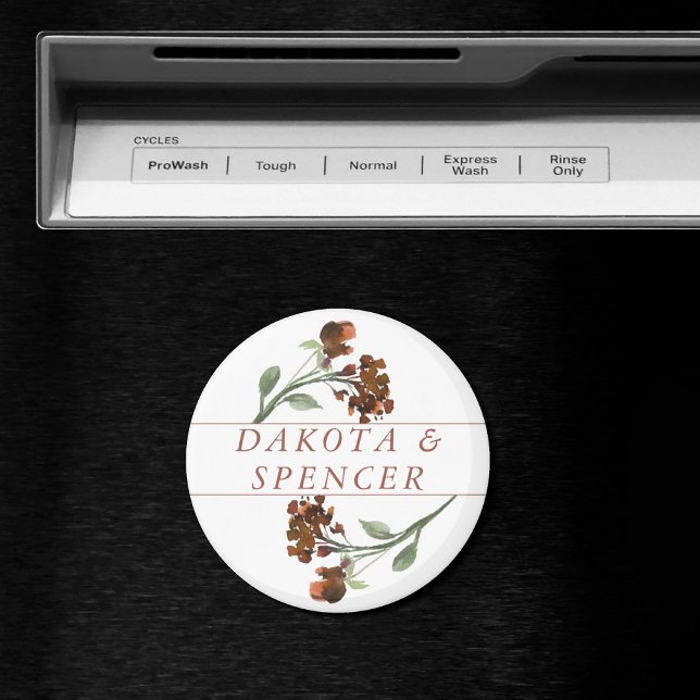 Imã Flores Russas Selvagens | Casamento Floral Laranja (Criador carregado)