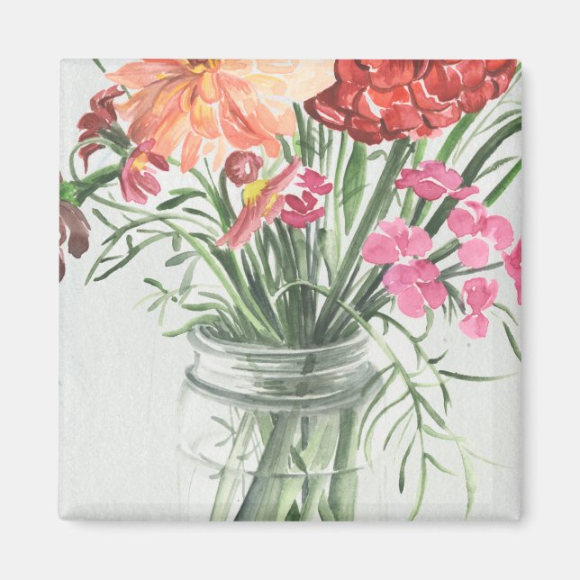 Imã Flores Selvagens de Verão - Pinks & Reds (Frente)