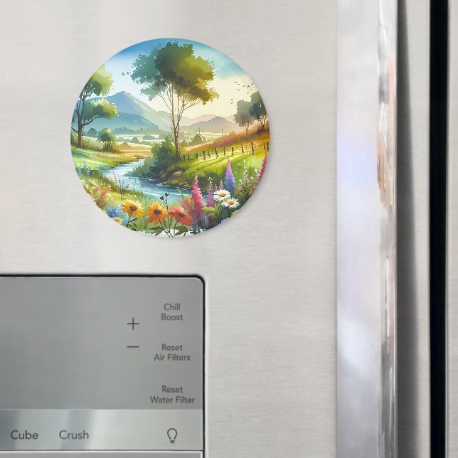 Imã Flores selvagens e riachos no Vale de Primavera (In Situ (Fridge))