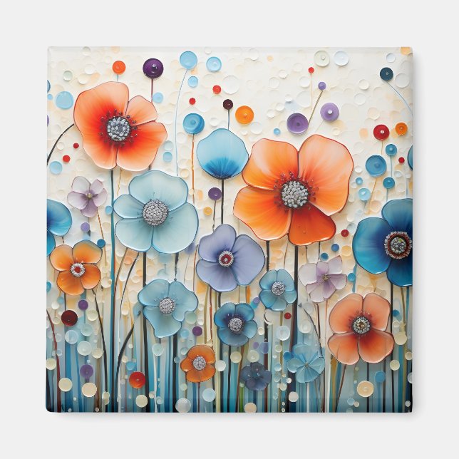 Imã Flores selvagens florescentes entonadas (Frente)