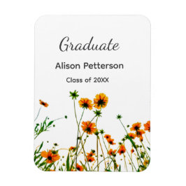 Ímã Flores silvestres amarelas alaranjadas modernas e 