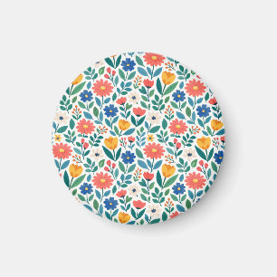 Imã Flores Silvestres Coloridas em Estilo Escandinavo
