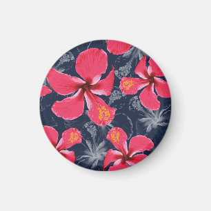 Imã Flores Tropicais de Hibisco Design de Verão