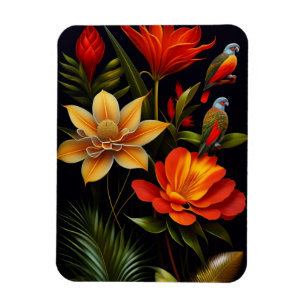 Ímã Flores tropicais e aves   Modern Haeckel