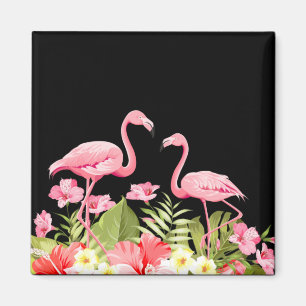 Imã Flores Tropicais E Flamingos-32146