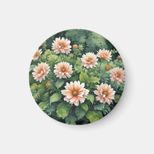 Imã Flores Vegetação Elegante Aquarela