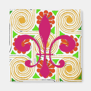 Imã Flores vermelhas abstrato, flor de lis vermelha