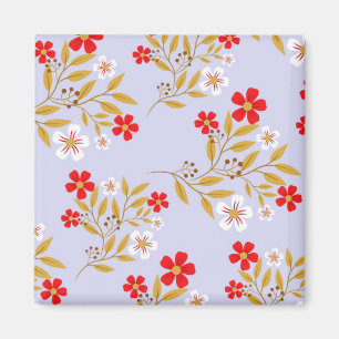 Imã Flores Vermelhas Bonitas no Estilo Vintage no Padr