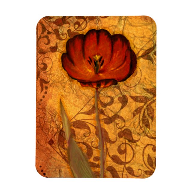 Ímã Flores Vermelhas I (Vertical)