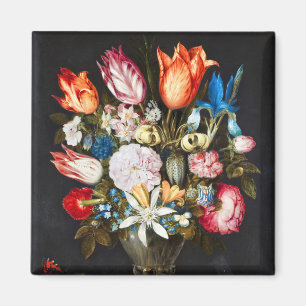 Imã Flores Vintage em um Vidro por Ambrosius Bosschaer