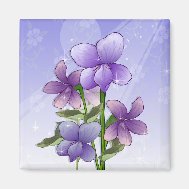 Imã Flores violetas (Frente)