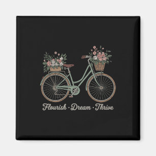 Imã Florescer Sonho Prosperar Floral Bicicleta Trump S