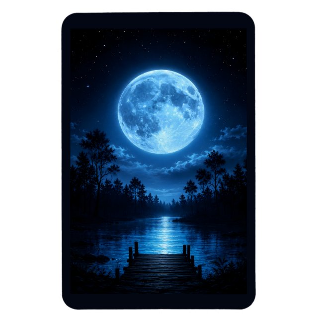 Ímã Floresta Celestial Iluminada pela Lua Estética Ref (Vertical)
