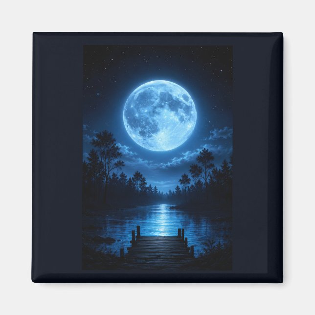 Imã Floresta Celestial Iluminada pela Lua Estética Ref (Frente)