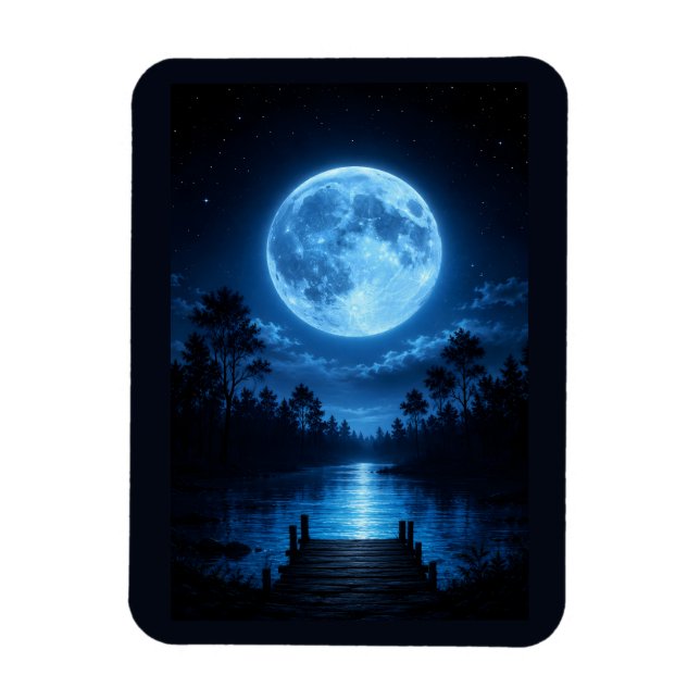 Ímã Floresta Celestial Iluminada pela Lua Estética Ref (Vertical)