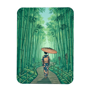 Ímã Floresta de Bambu de Kyoto Japão Viagem Vintage