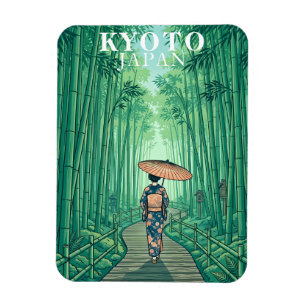 Ímã Floresta de Bambu de Kyoto Japão Viagem Vintage