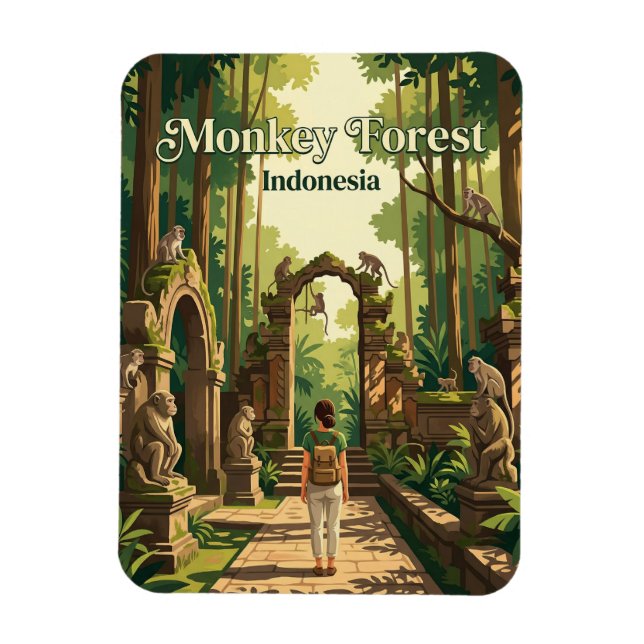 Ímã Floresta de Macacos de Ubud Indonésia (Vertical)