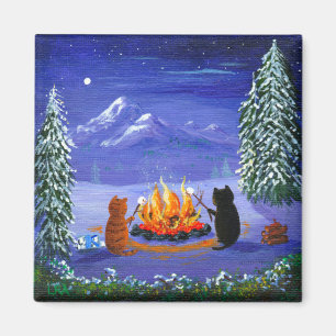 Imã Floresta engraçada Creationarts dos gatos do