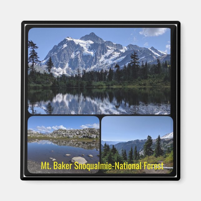 Imã Floresta Nacional Mt. Baker Snoqualmie Collage Mag (Frente)
