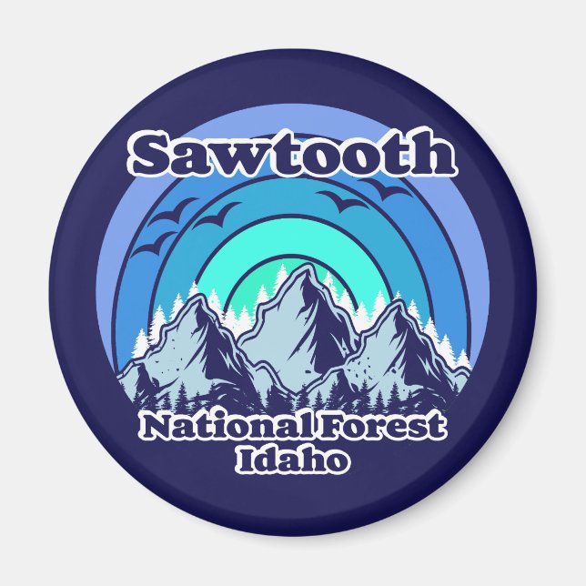 Imã Floresta Nacional Vintage Sawtooth (Frente)