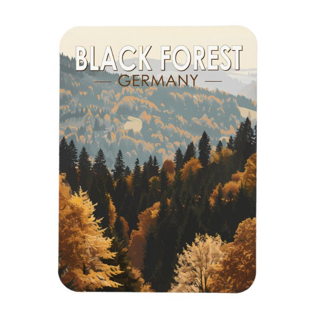 Ímã Floresta Negra Alemanha Viagem Art Vintage (Vertical)