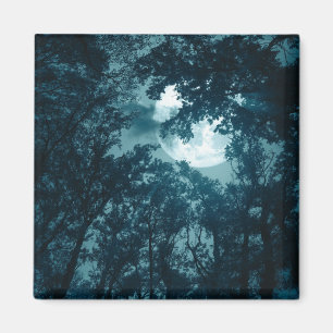 Imã Floresta Noturna Encantadora com Lua Cheia