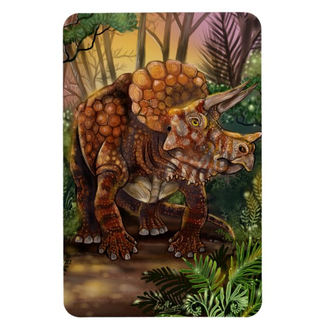 Ímã Floresta Triceratops (Vertical)