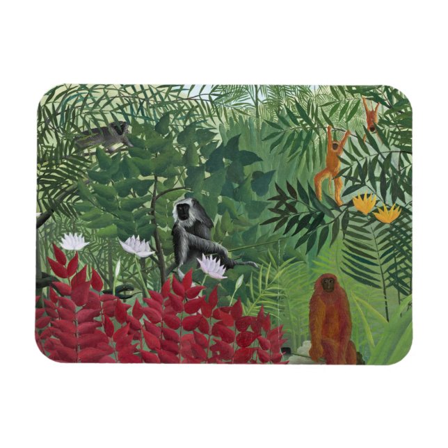 Ímã Floresta Tropical com Macacos, 1910 (óleo na canva (Horizontal)