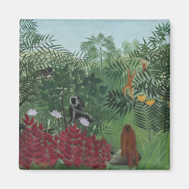 Imã Floresta Tropical com Macacos e Cobra (Rousseau) (Frente)